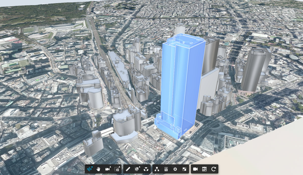 3D都市モデル（国土交通省 PLATEAU）を統合